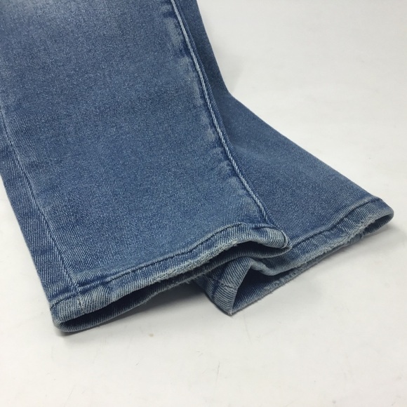 Good American Good Waist Cropped Skinny Split Back Pocket Blue Jeans Size 6/28 - Picture 9 of 12